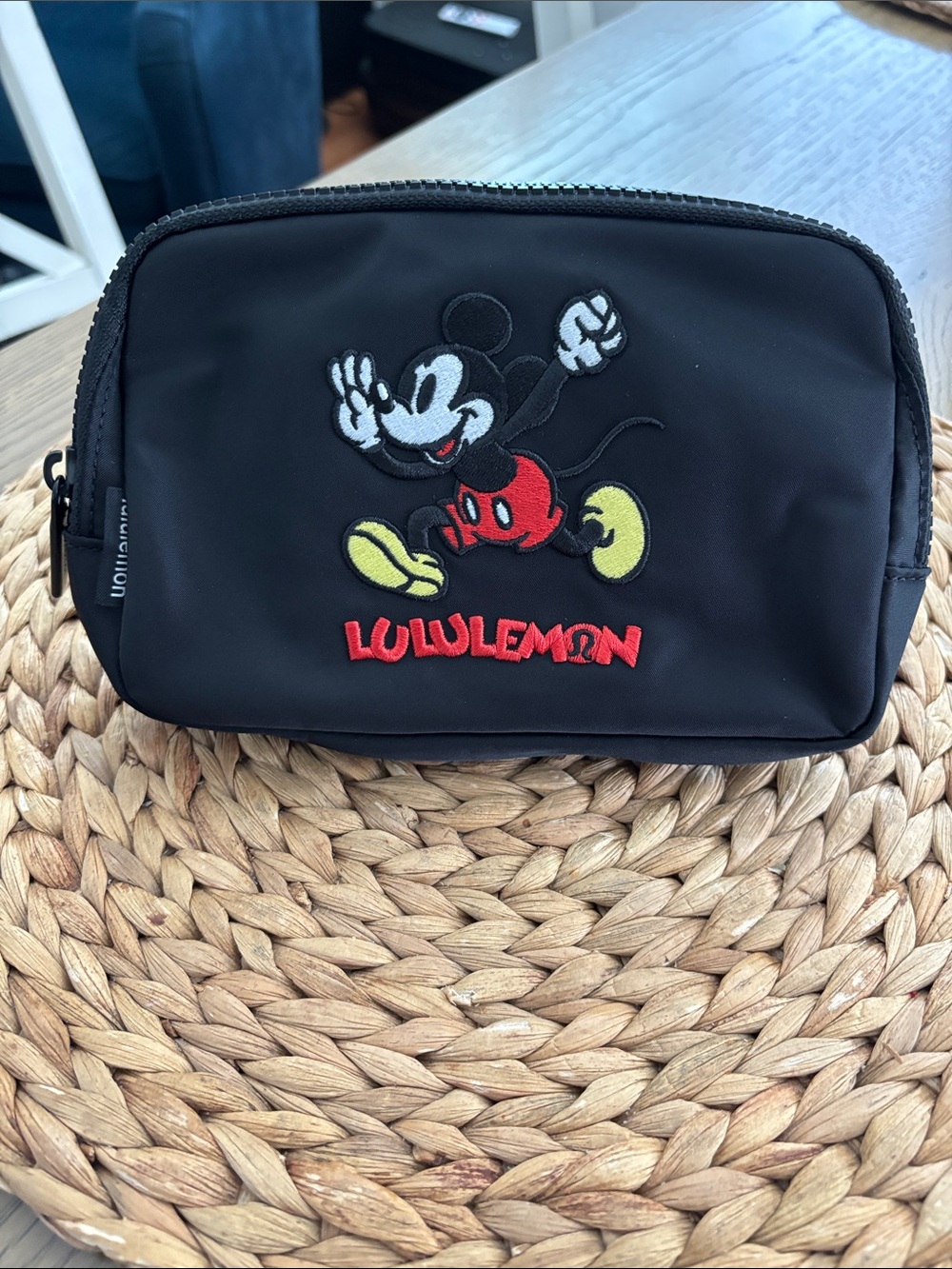 lululemon Black belt bag Mickey Embroidery